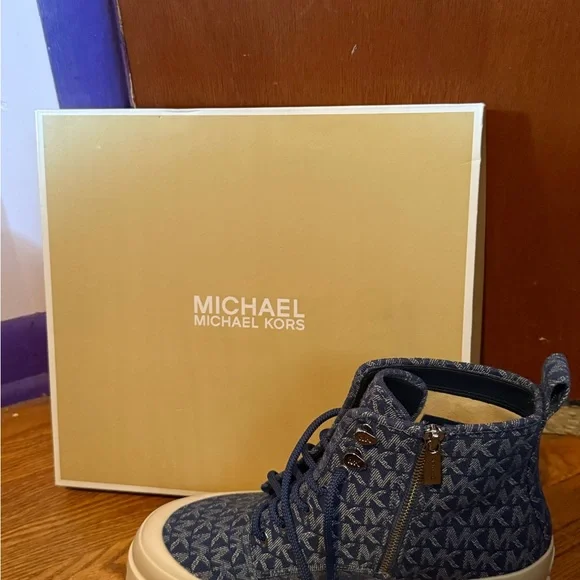 Michael Kors Denim Monogram Sneakers - Picture 2 of 7